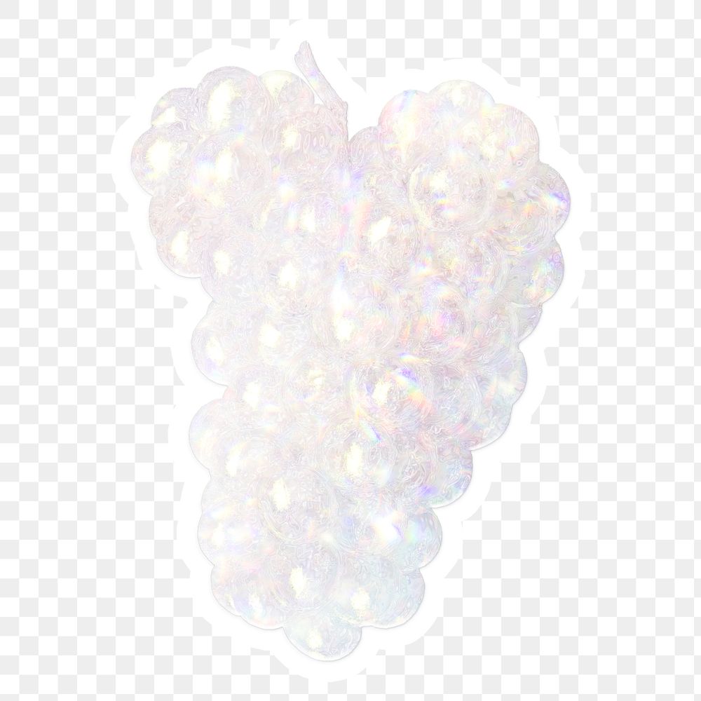 White holographic grapes sticker design element