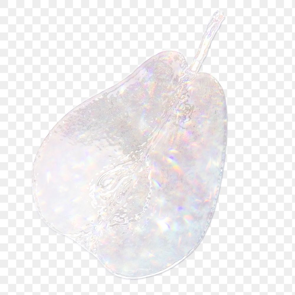 White holographic pear sticker design element