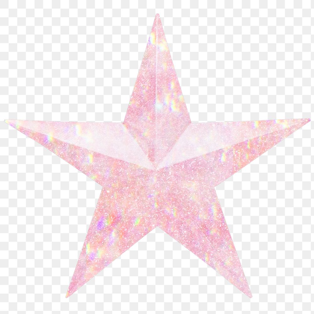 Pink holographic star design element