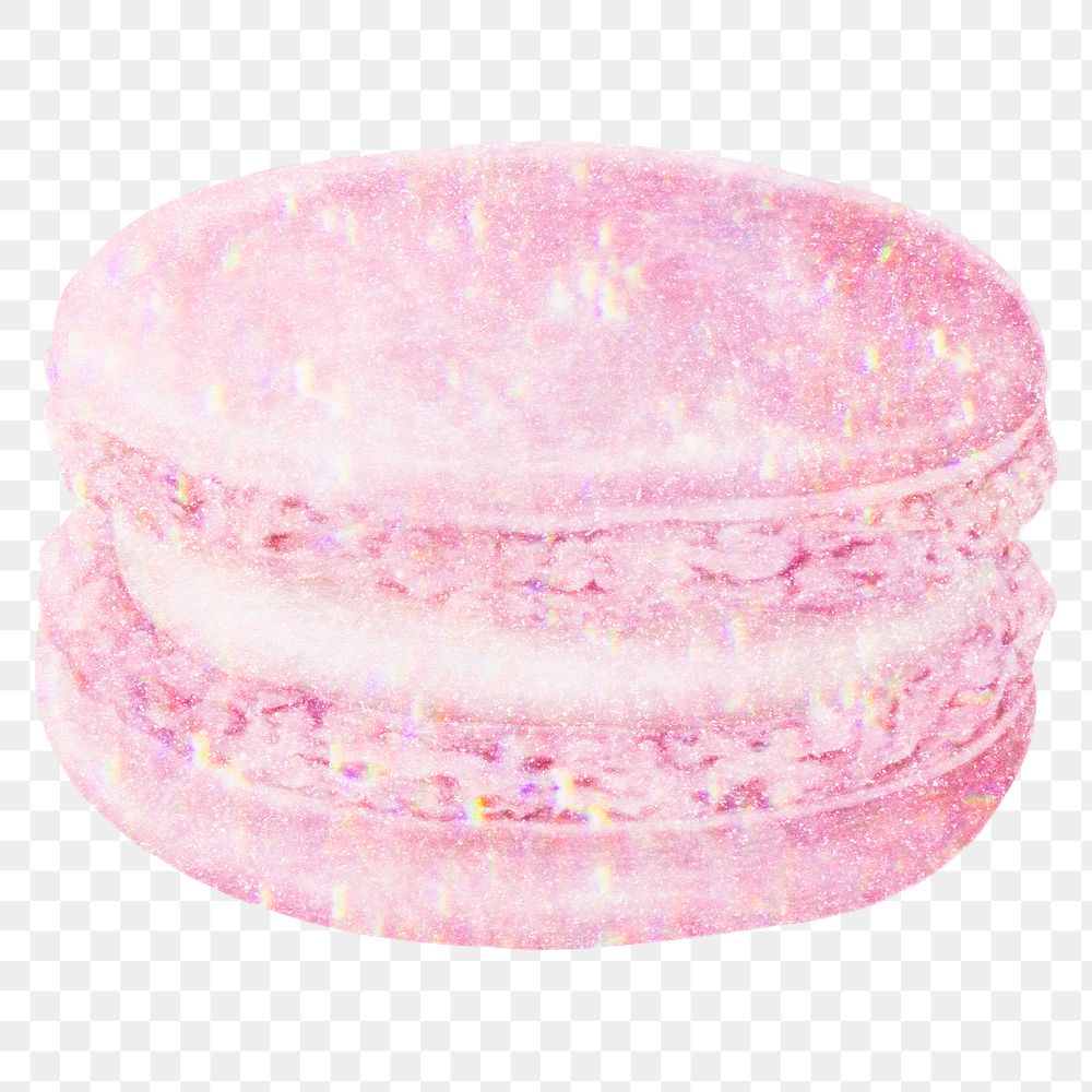 Pink holographic sweet macaron design element