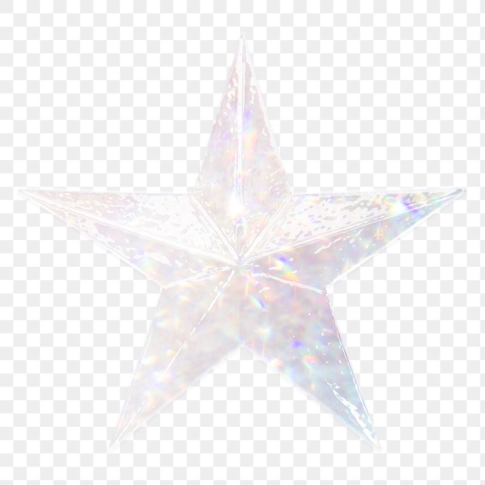 Silver holographic star design element