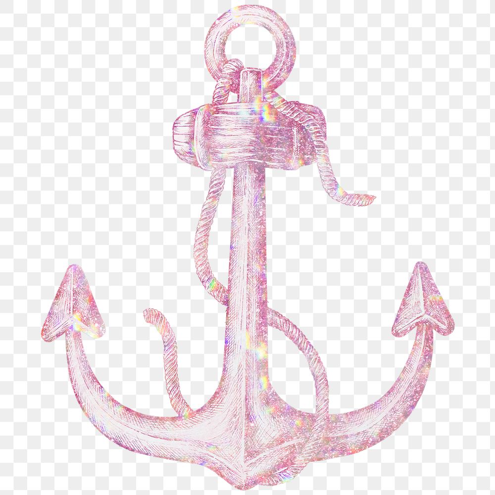 Pink holographic anchor design element