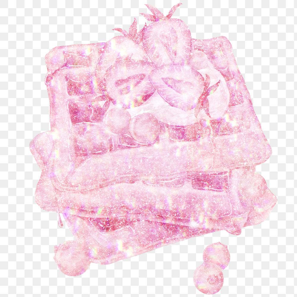Pink holographic sweet waffles design element