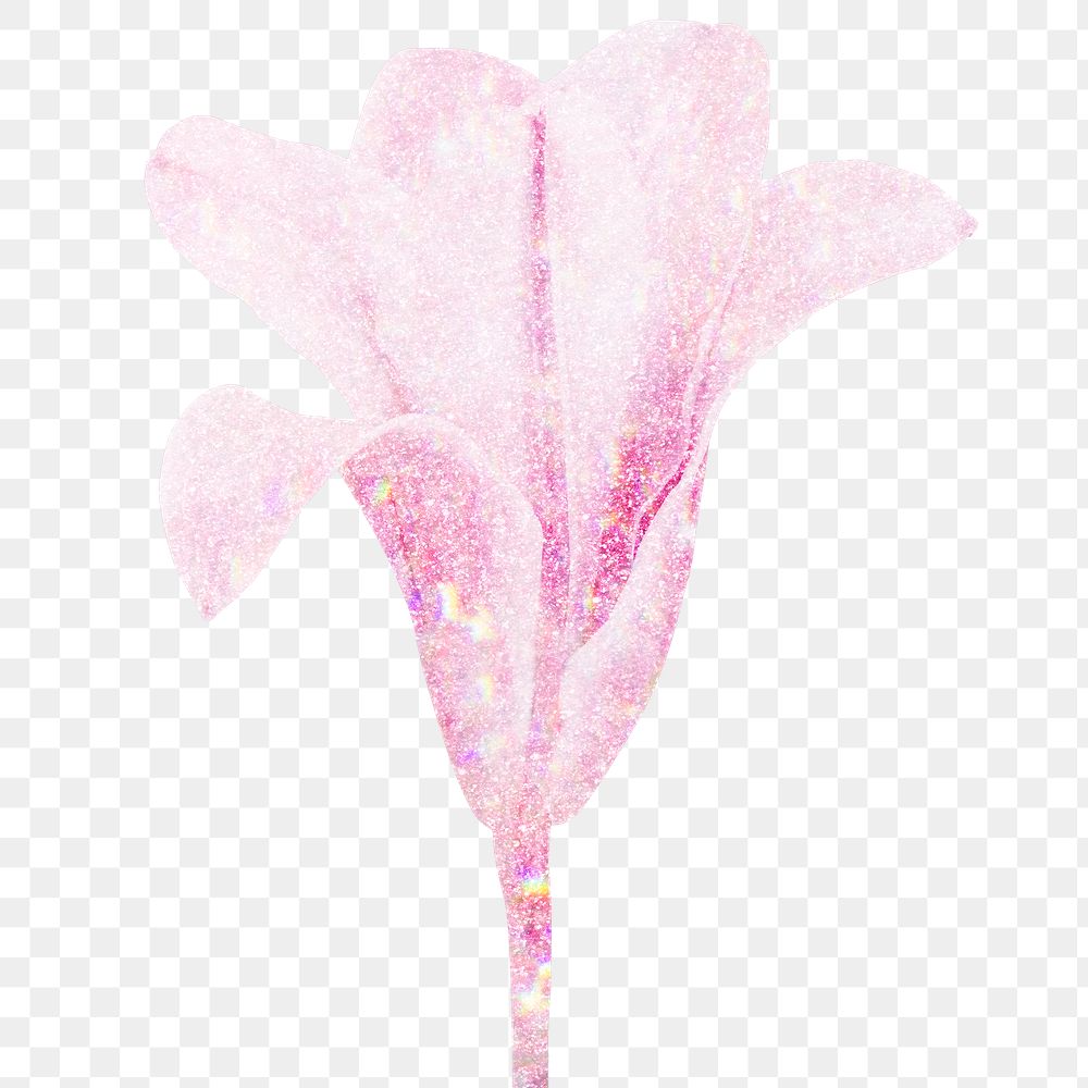 Pink holographic lily design element