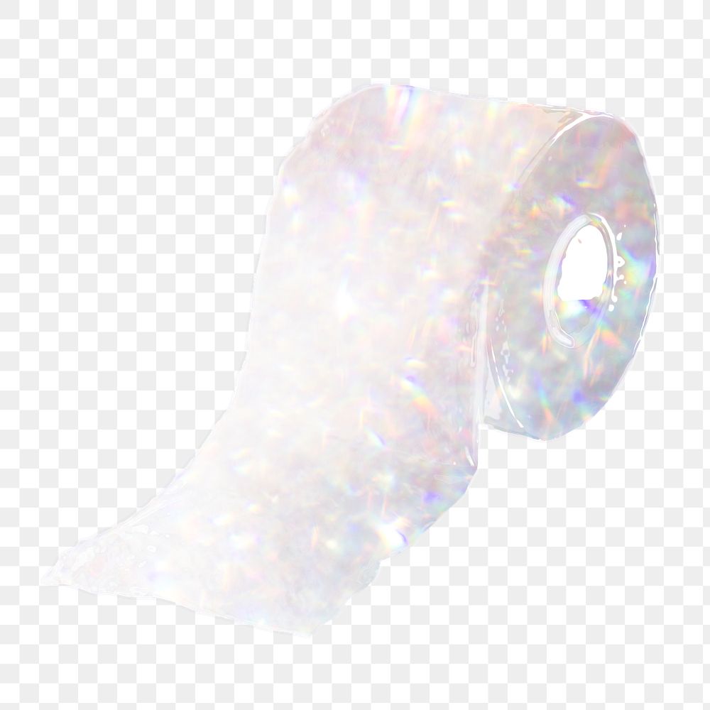 Silvery holographic toilet paper design element