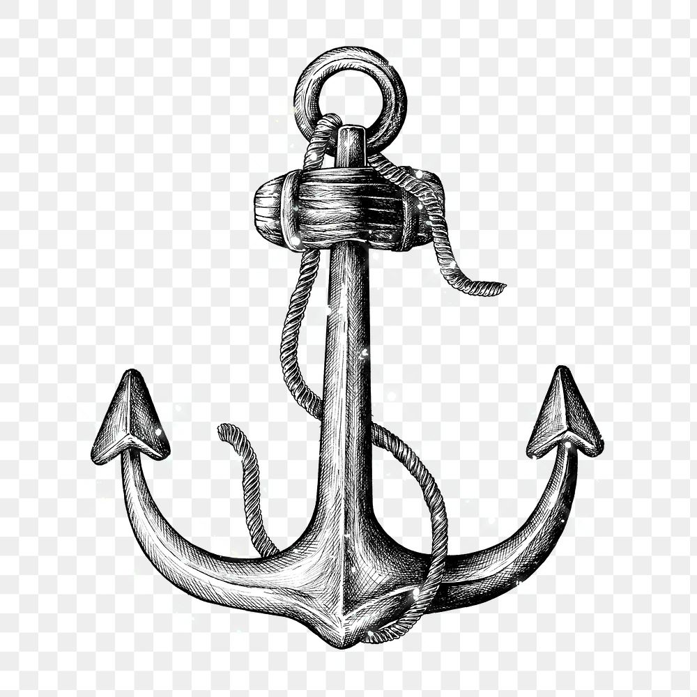 Sparkling metal shank anchor design element
