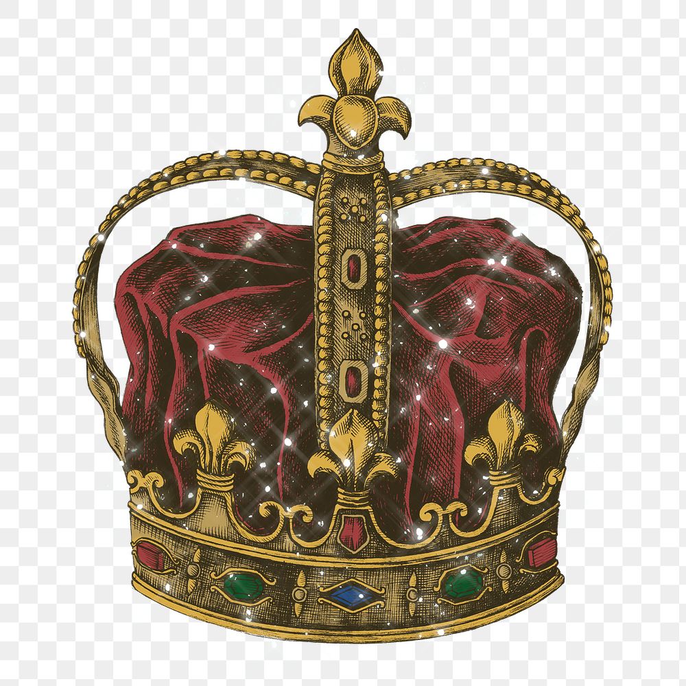 Sparkling royal crown design element