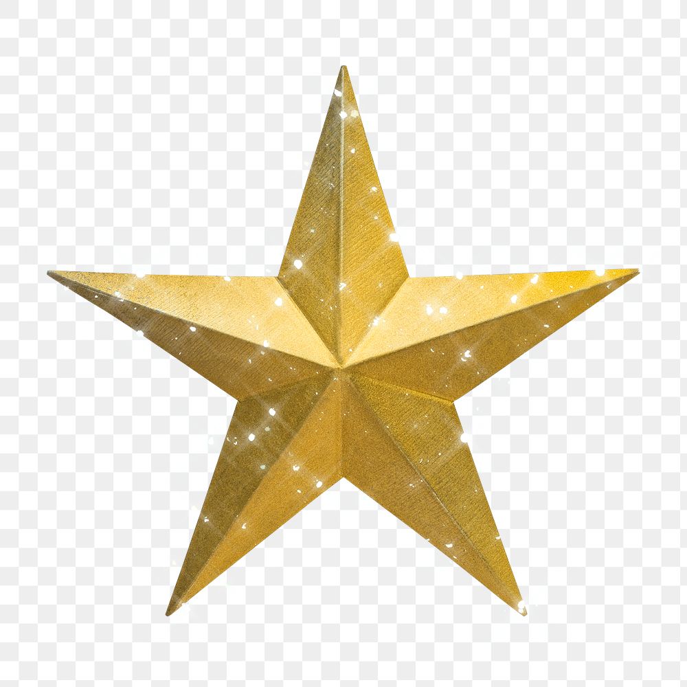 Sparkling gold star design element