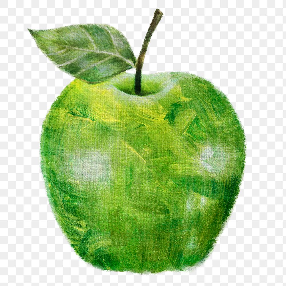 Green apple oil paint style overlay