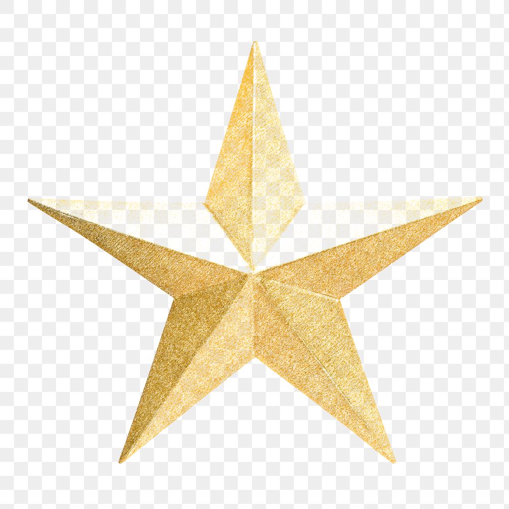 Hand colored gold star design element