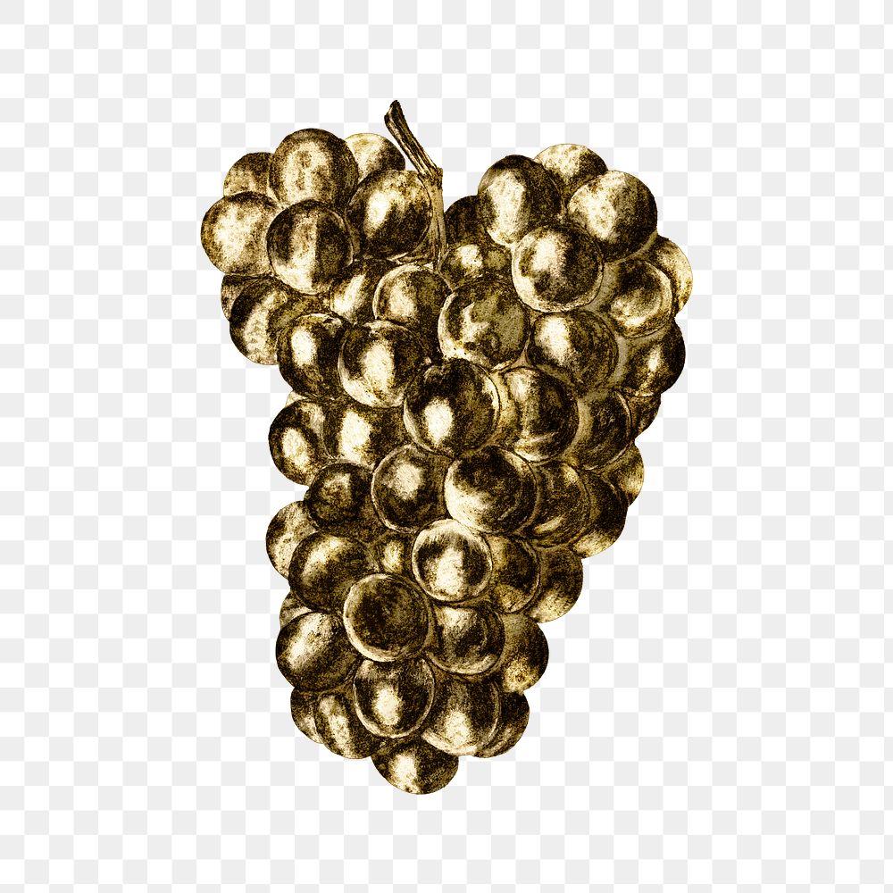 Gold grapes sticker design element