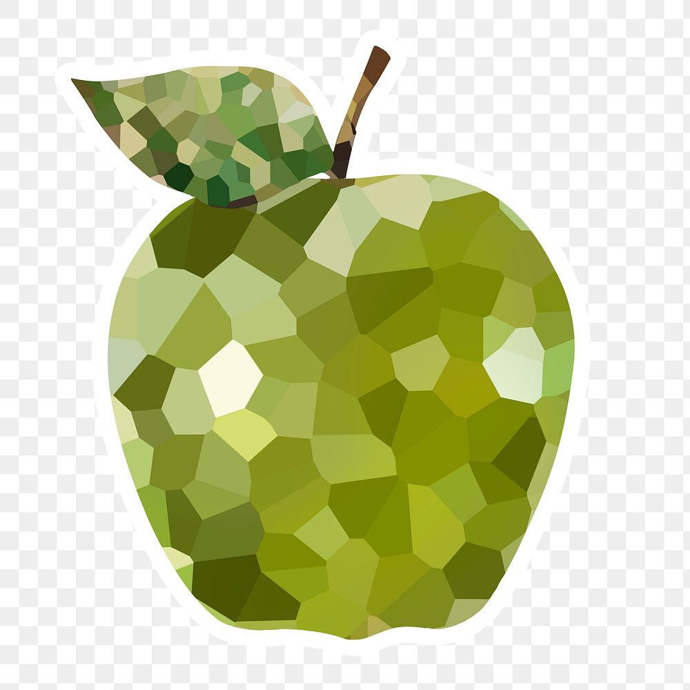 Green apple crystallized style sticker design element