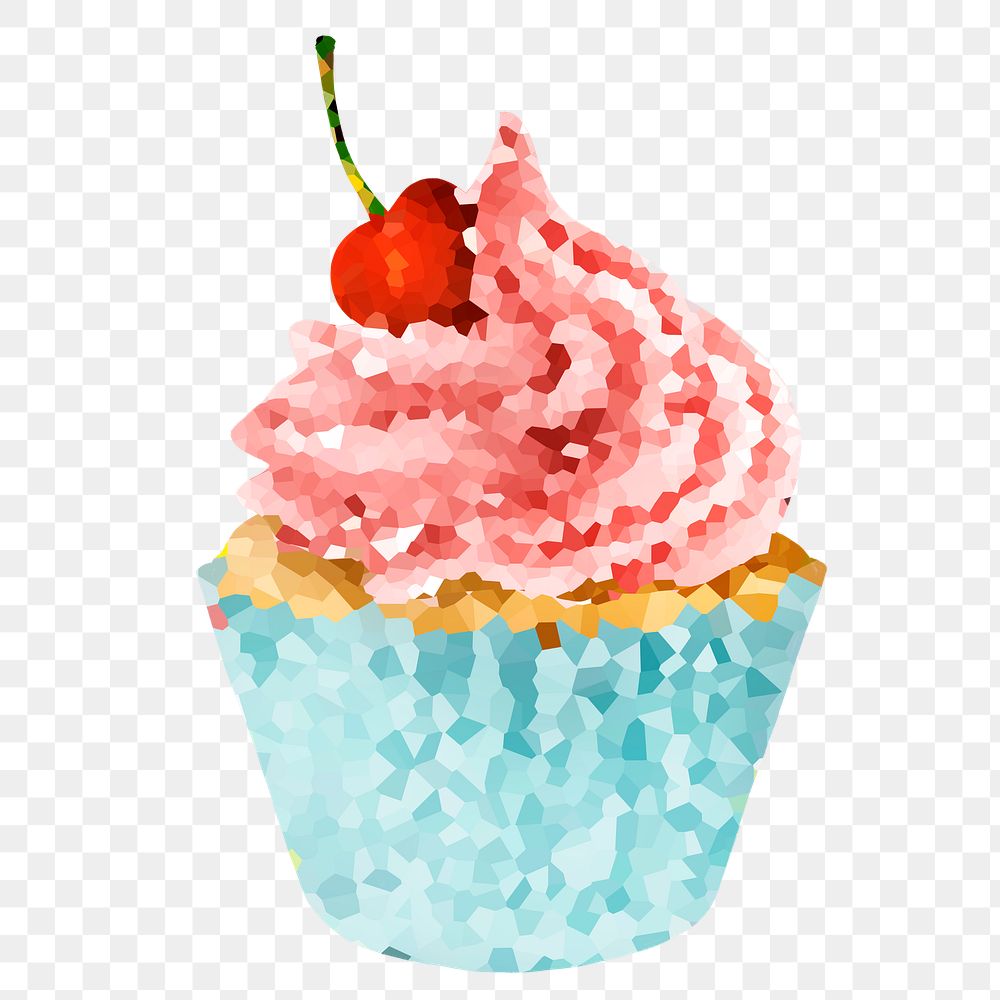 Cherry cupcake crystallized style overlay
