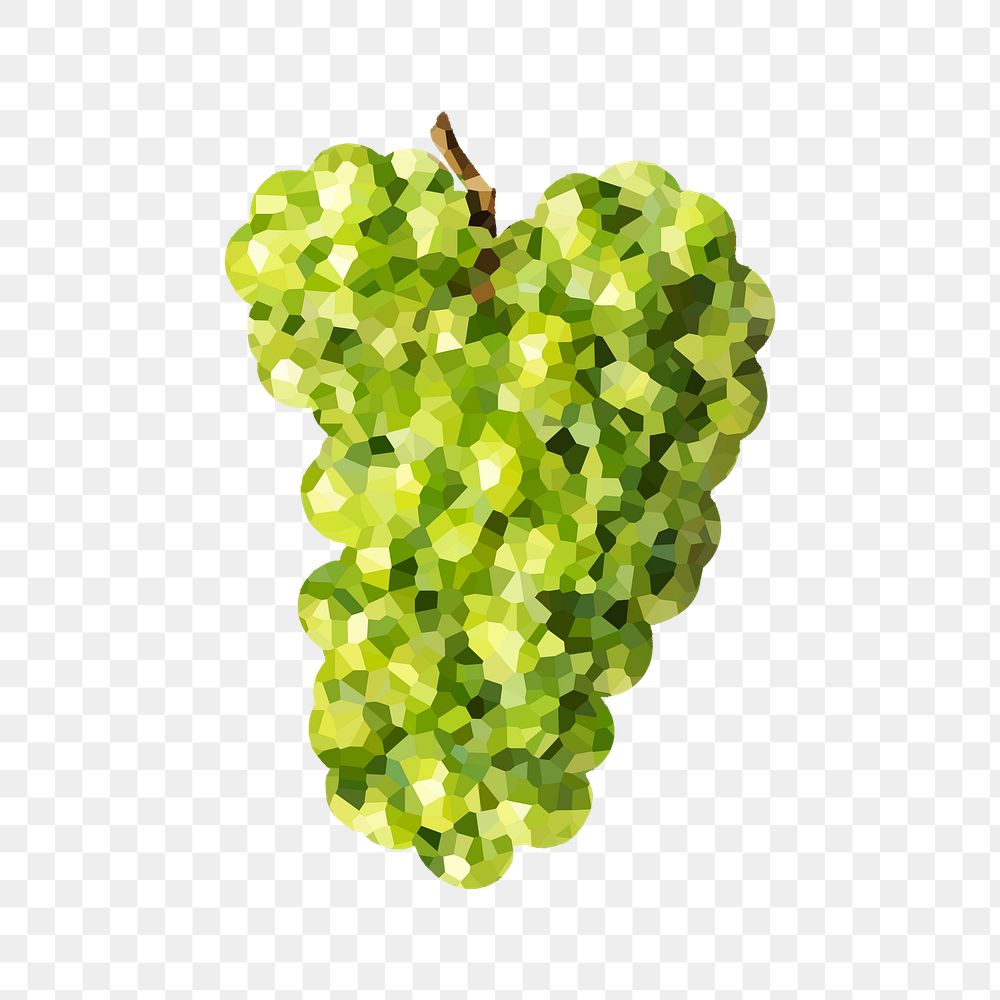 Bunch of green grapes crystallized style overlay