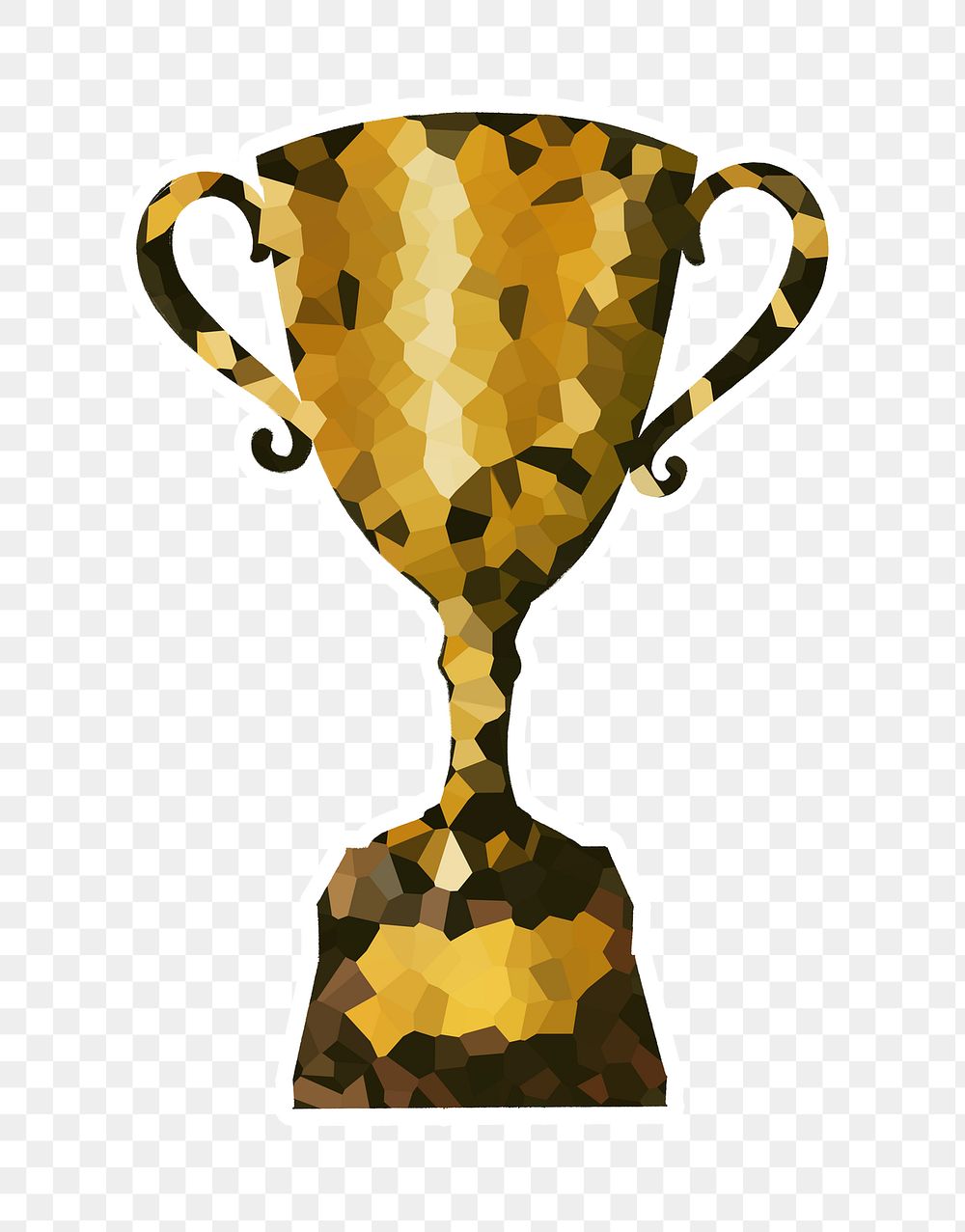 Crystallized style trophy illustration with a white border sticker