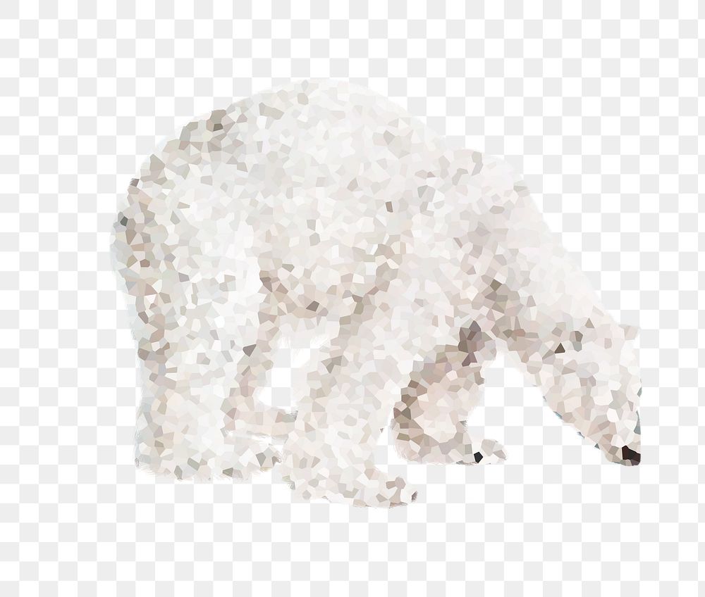 Crystallized style polar bear illustration design element