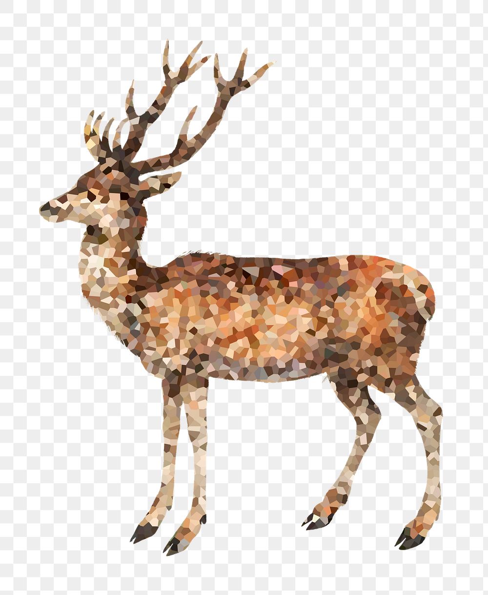 Crystallized style deer illustration design element