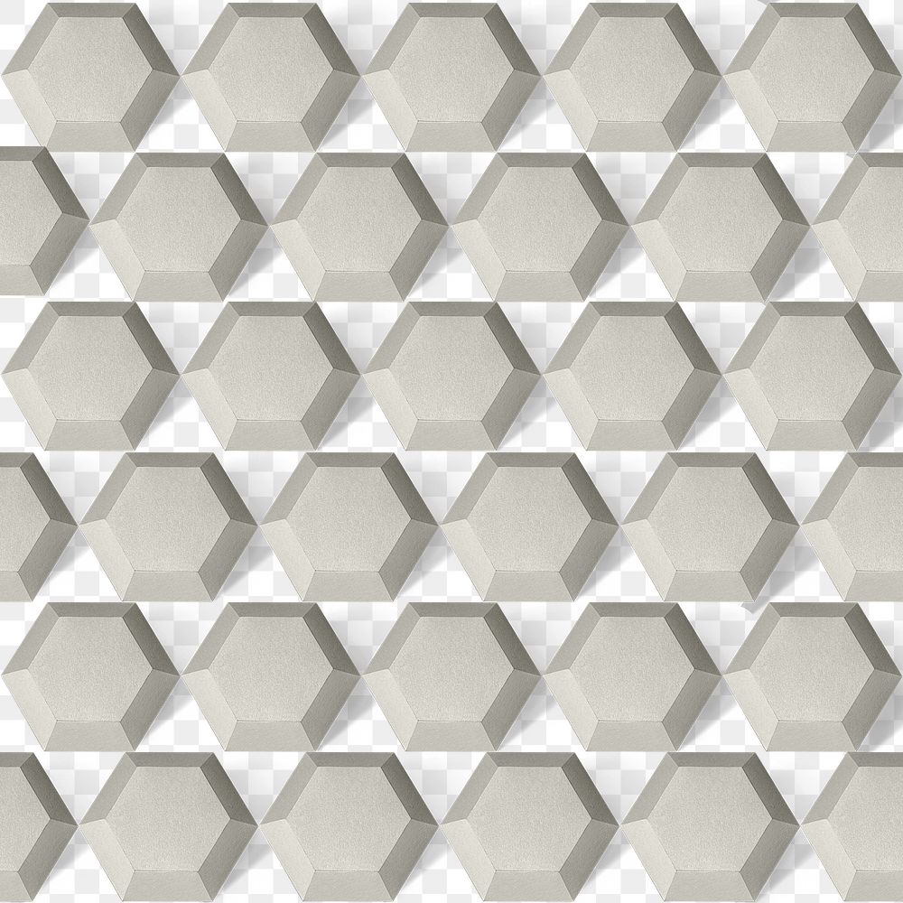 Gray hexagonal paper craft patterned background