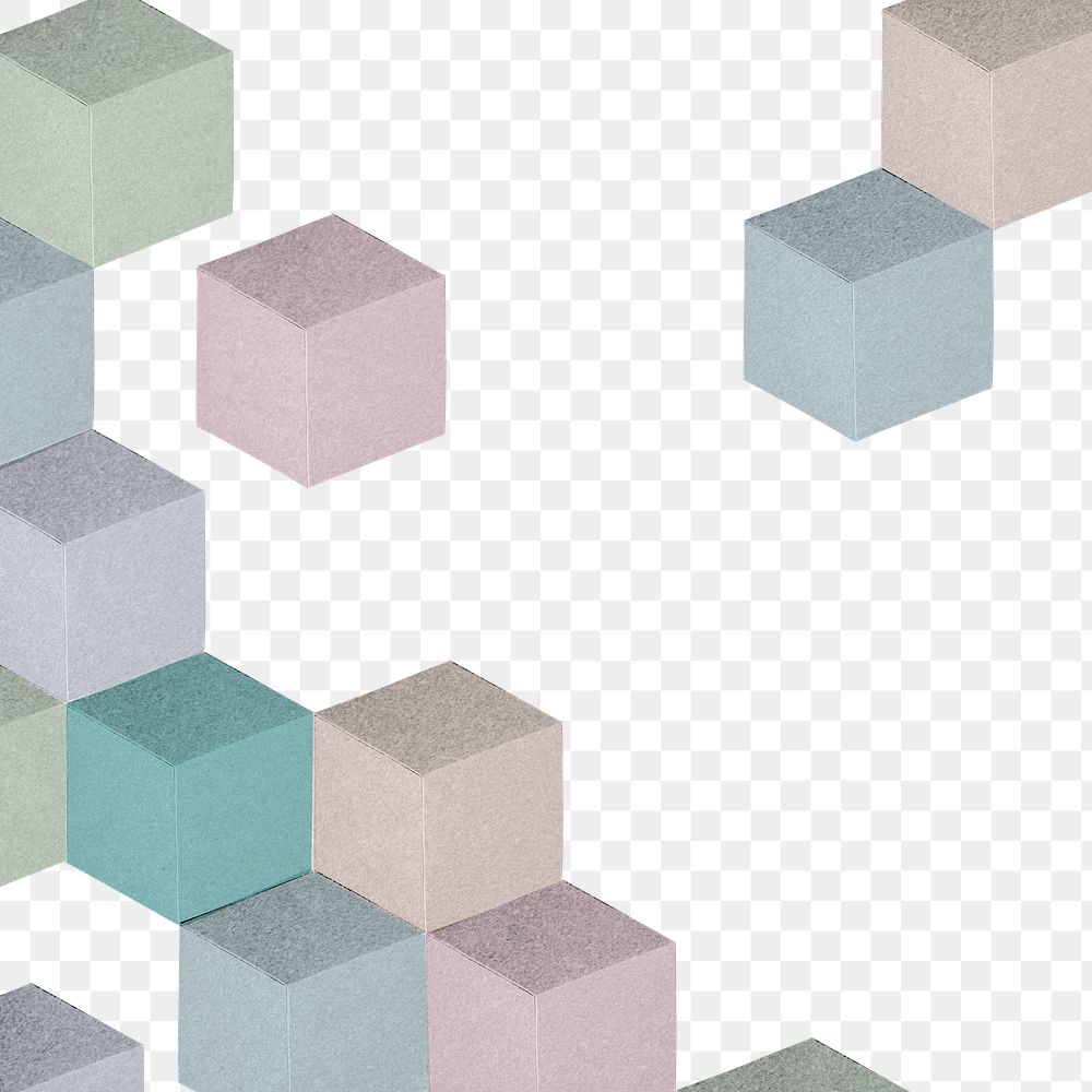 Dark pastel paper craft textured cubic patterned template