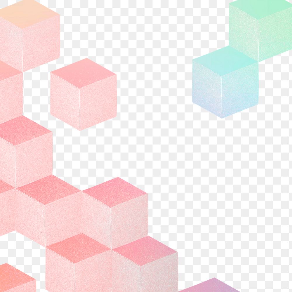Neon paper craft textured cubic patterned template