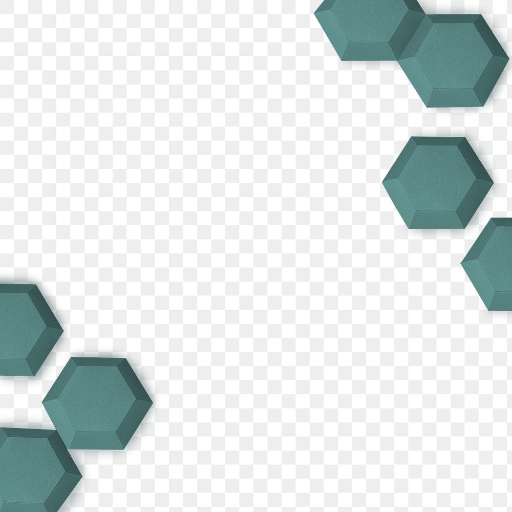 Green paper craft hexagon patterned template