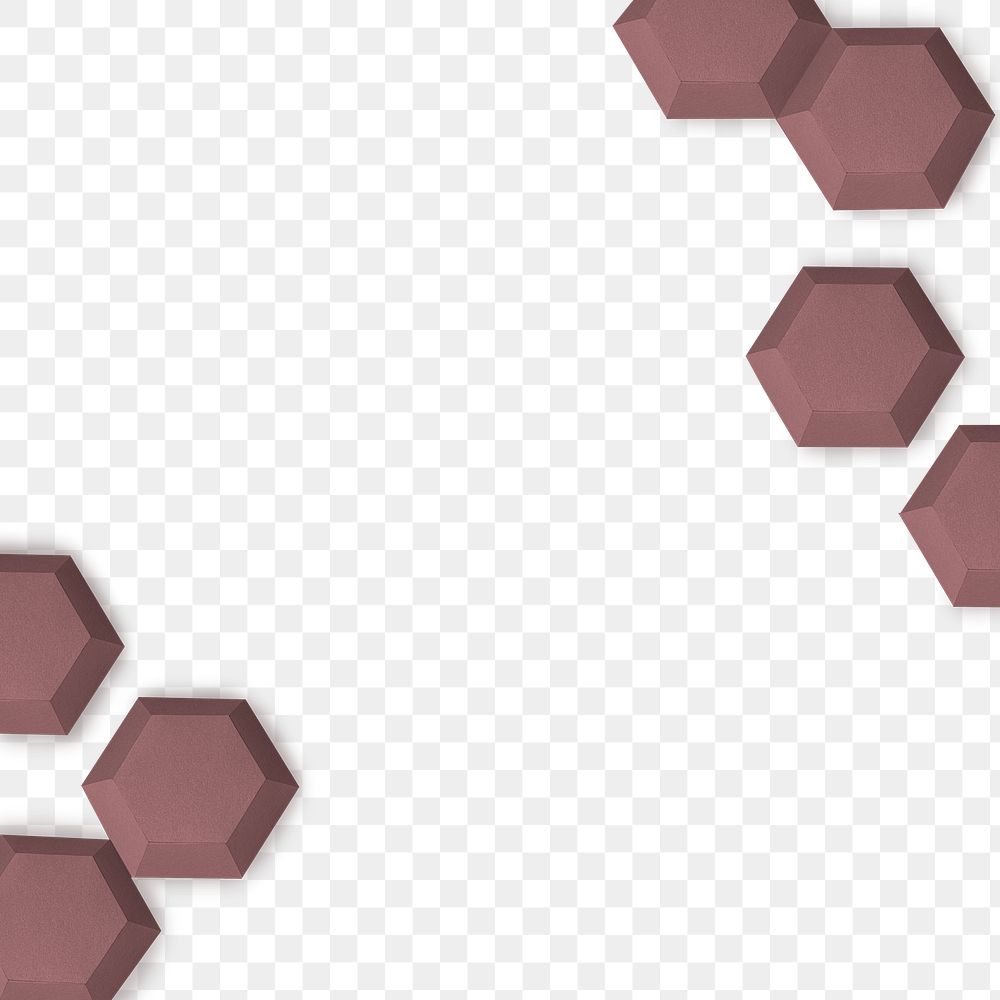 Brown paper craft hexagon patterned template