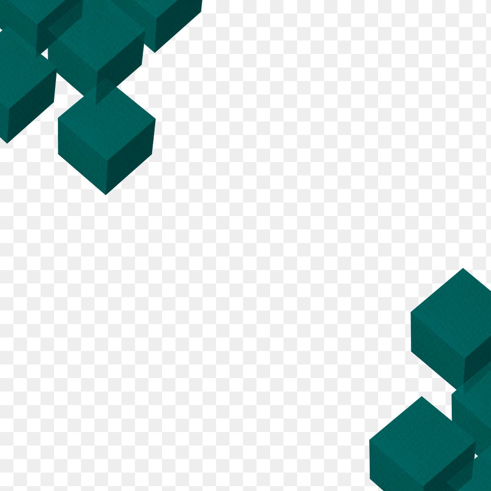 3D emerald green paper craft cubic patterned background  design element