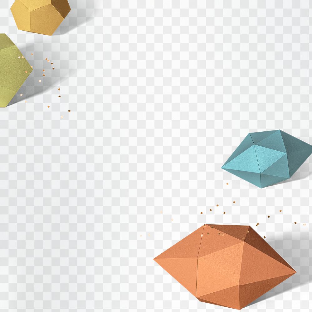 3D colorful elongated hexagonal bipyramid and gray pentagon dodecahedron design element design element
