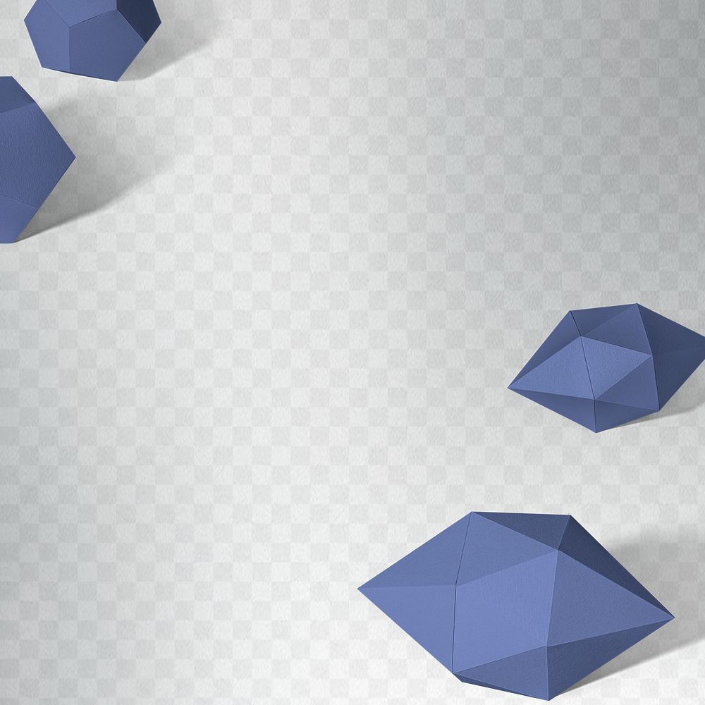 3D blue elongated hexagonal bipyramid and gray pentagon dodecahedron design element design element