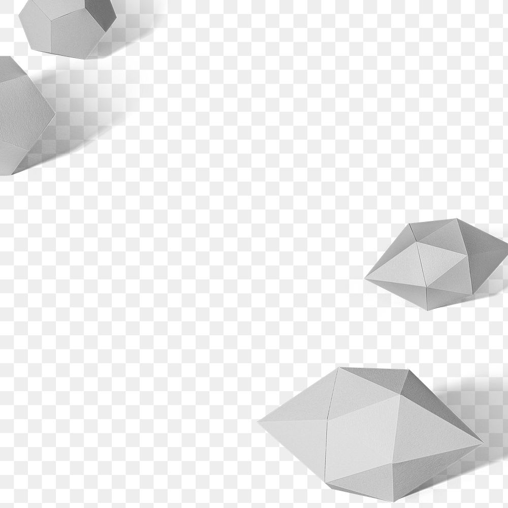 3D gray elongated hexagonal bipyramid and gray pentagon dodecahedron design element