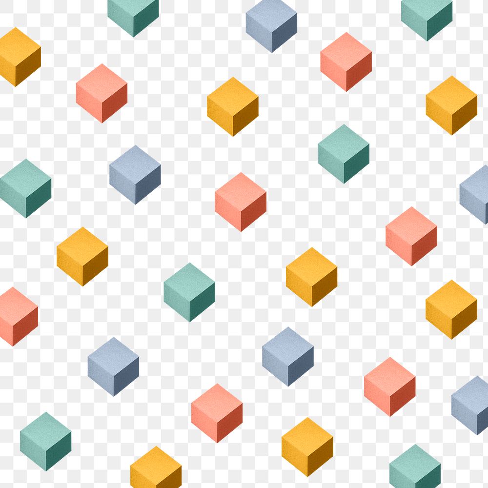 3D colorful paper craft cubic patterned background design element