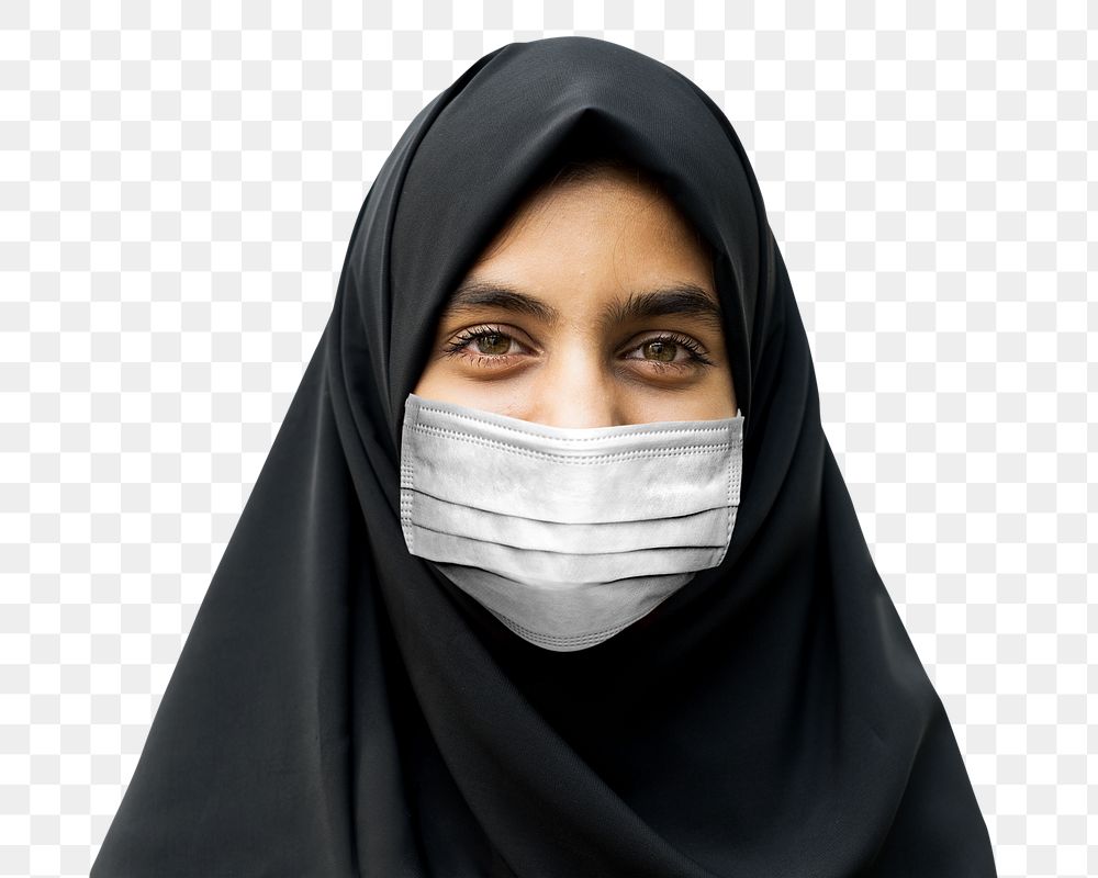 Young Muslim woman wearing a face mask during the COVID-19 pandemic