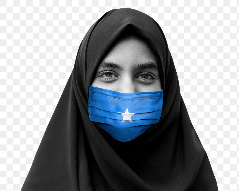 Young Somali woman wearing a face mask during the COVID-19 pandemic