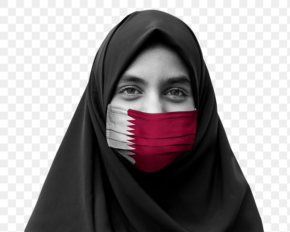 Young Qatari woman wearing a face mask during the COVID-19 pandemic
