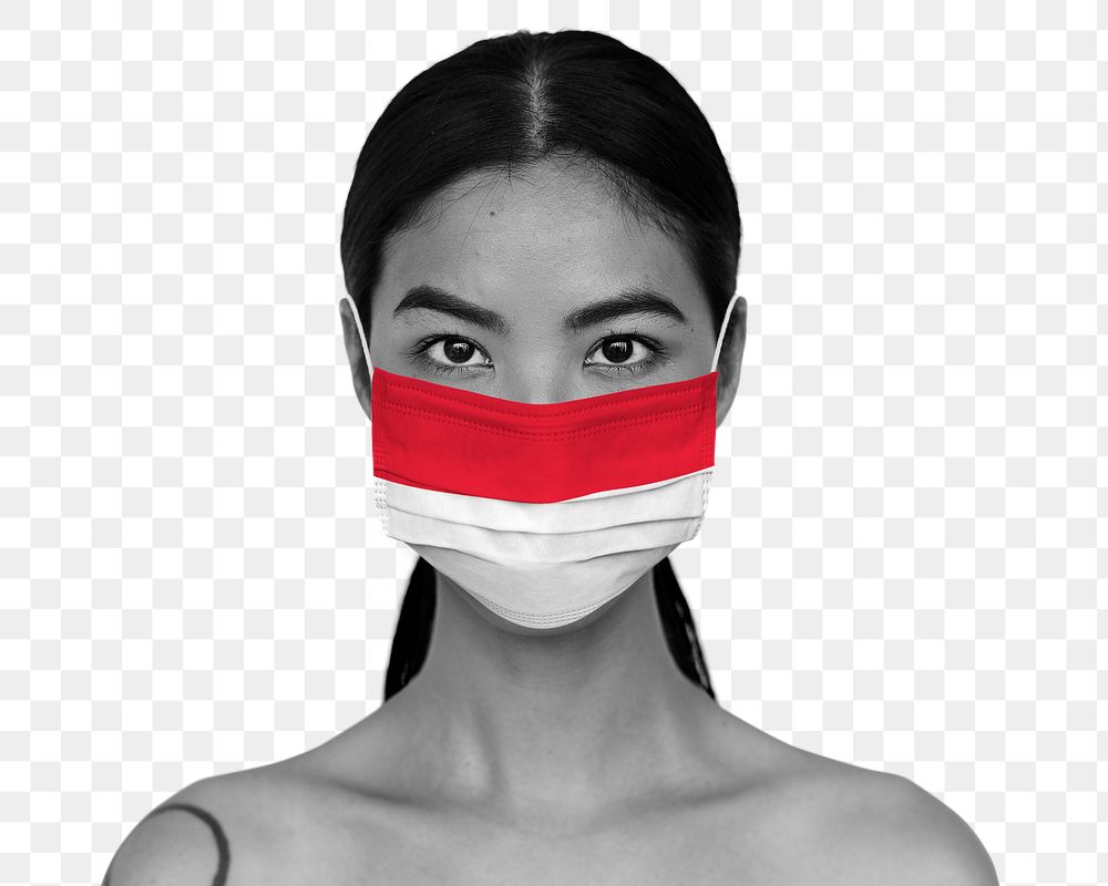 Indonesian woman wearing a face mask during coronavirus pandemic