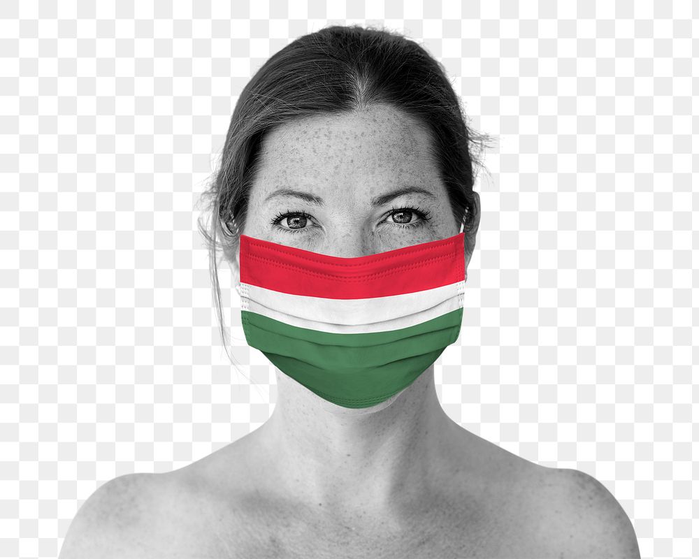 Hungarian woman wearing a face mask during coronavirus pandemic