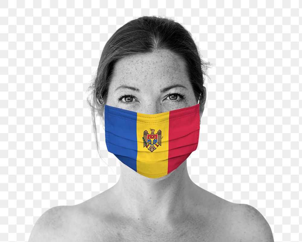 Moldovan woman wearing a face mask during coronavirus pandemic