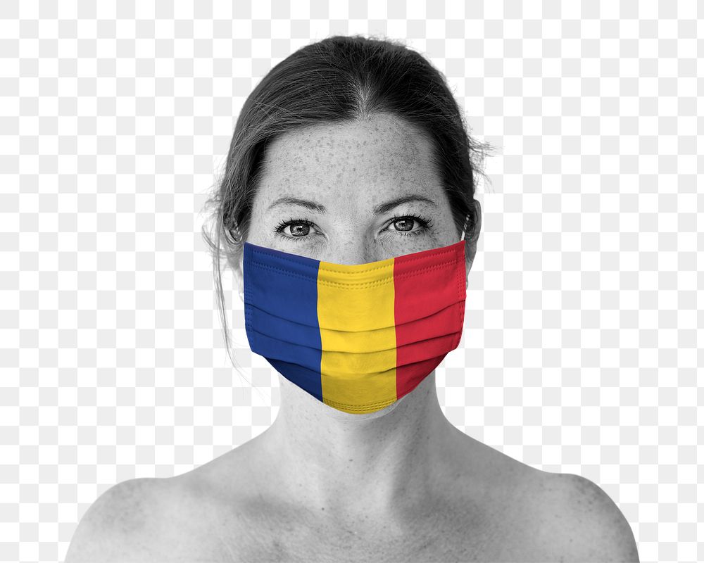 Romanian woman wearing a face mask during coronavirus pandemic