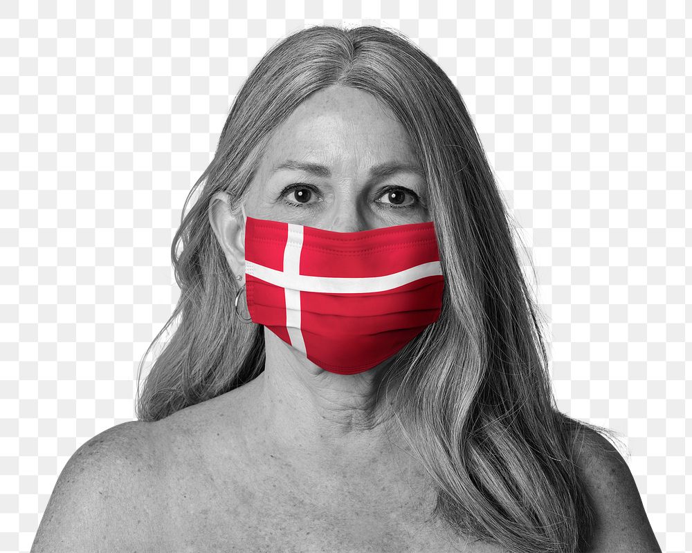 Danish woman wearing a face mask during coronavirus pandemic