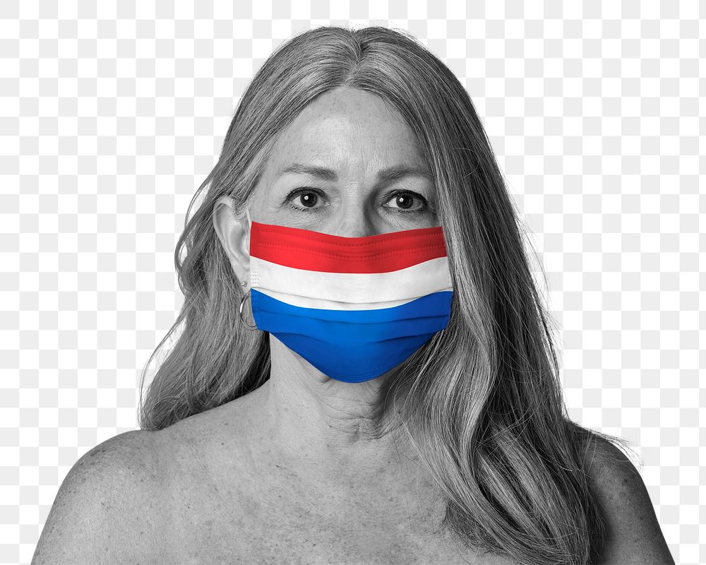 Luxembourger woman wearing a face mask during coronavirus pandemic