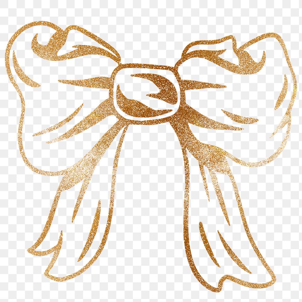 Glittery cute bow sticker design element