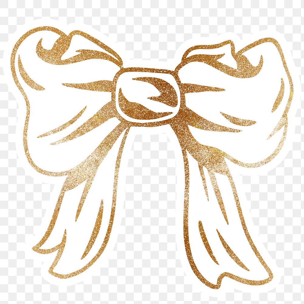 Glittery cute bow sticker design element