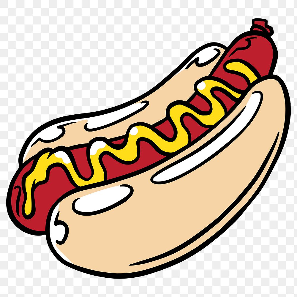 Hot dog sticker design element