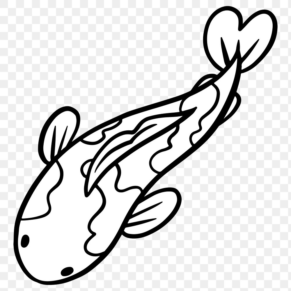 Koi carp fish sticker design element