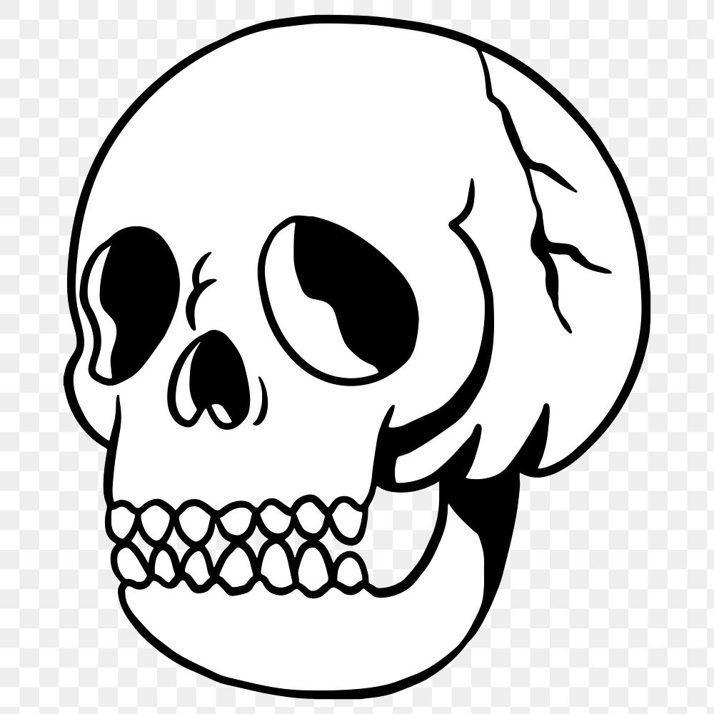 White skull sticker  design element