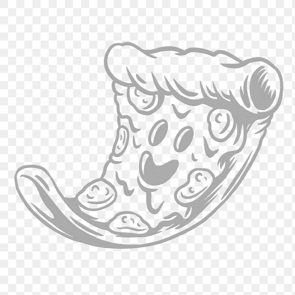 Pizza drawing style sticker design element