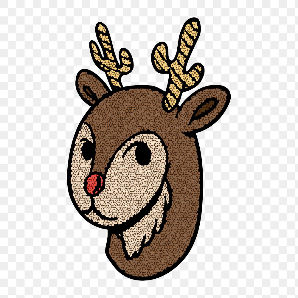 Brown antlers sticker overlay design element