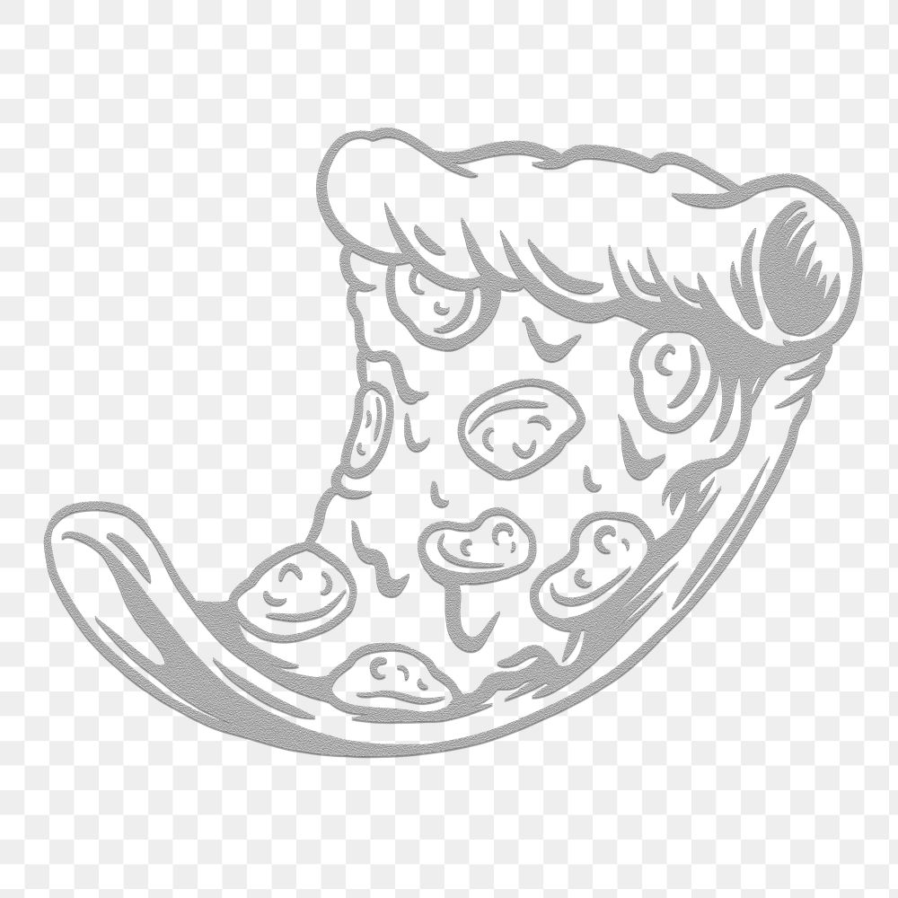 Pizza drawing style sticker design element