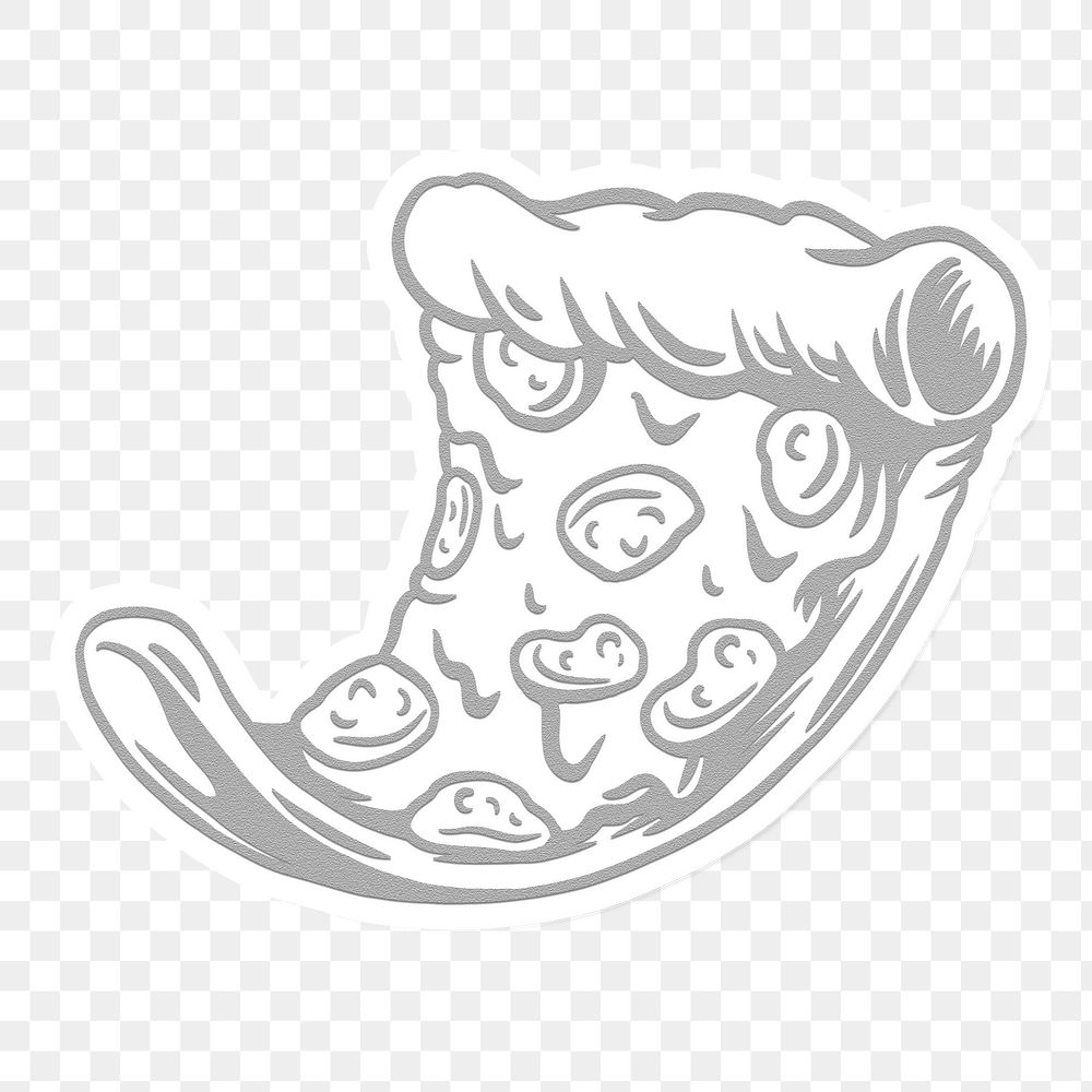Pizza drawing style sticker design element