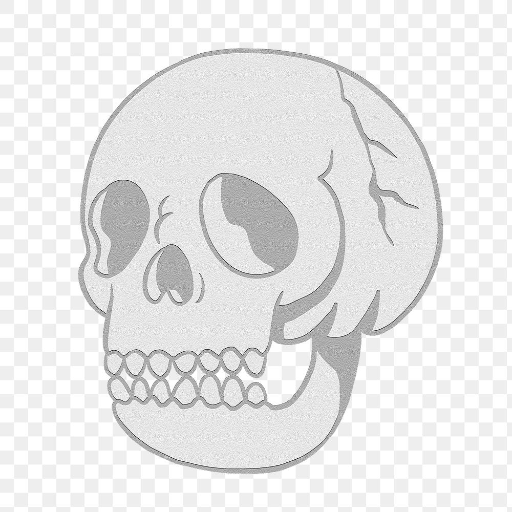 Gray skull sticker design element